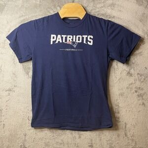 NFL Pro Line‎ Patriots Football T-Shirt Graphic Tee Navy Blue XL
